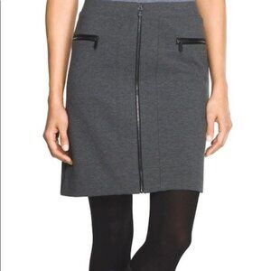 White House Black Market Women’s ponte knit Gray Mini Skirt Size 6 Stretch Fabri